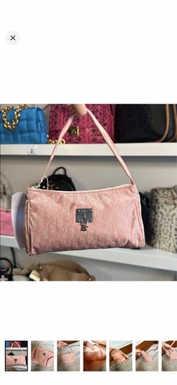 Christian Dior Vintage Pink Monogram Mini Shoulder Bag with Silver Lock