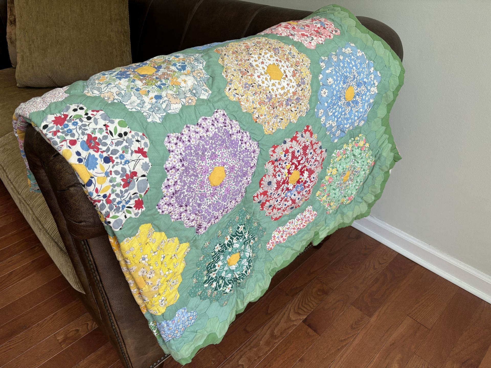 Vintage Quilt Fabric, assembled sections