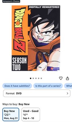 Dragon Ball Z Season Two / Season Three DVD