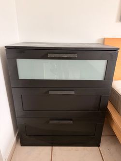2 Black 3-Drawer Dresser