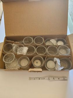 Glass Votive Candle Holders with Candles