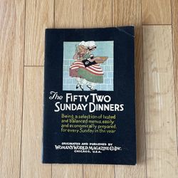 The Fifty Two Sundays Dinners 1927 By Women’s World Magazine CO INC. Chicago, USA Black Framed