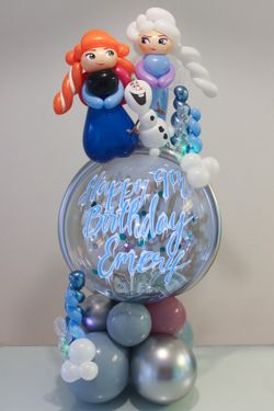 Frozen Balloon Bubble pal with Anna, Elsa and Olaf