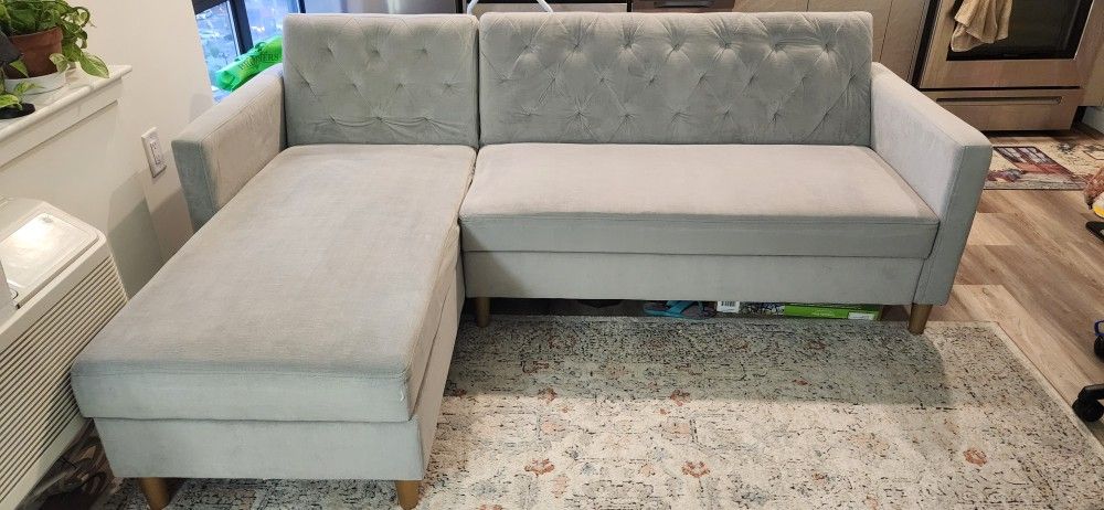 Beautiful Grey Reversible L Shaped Sofa With Chaise