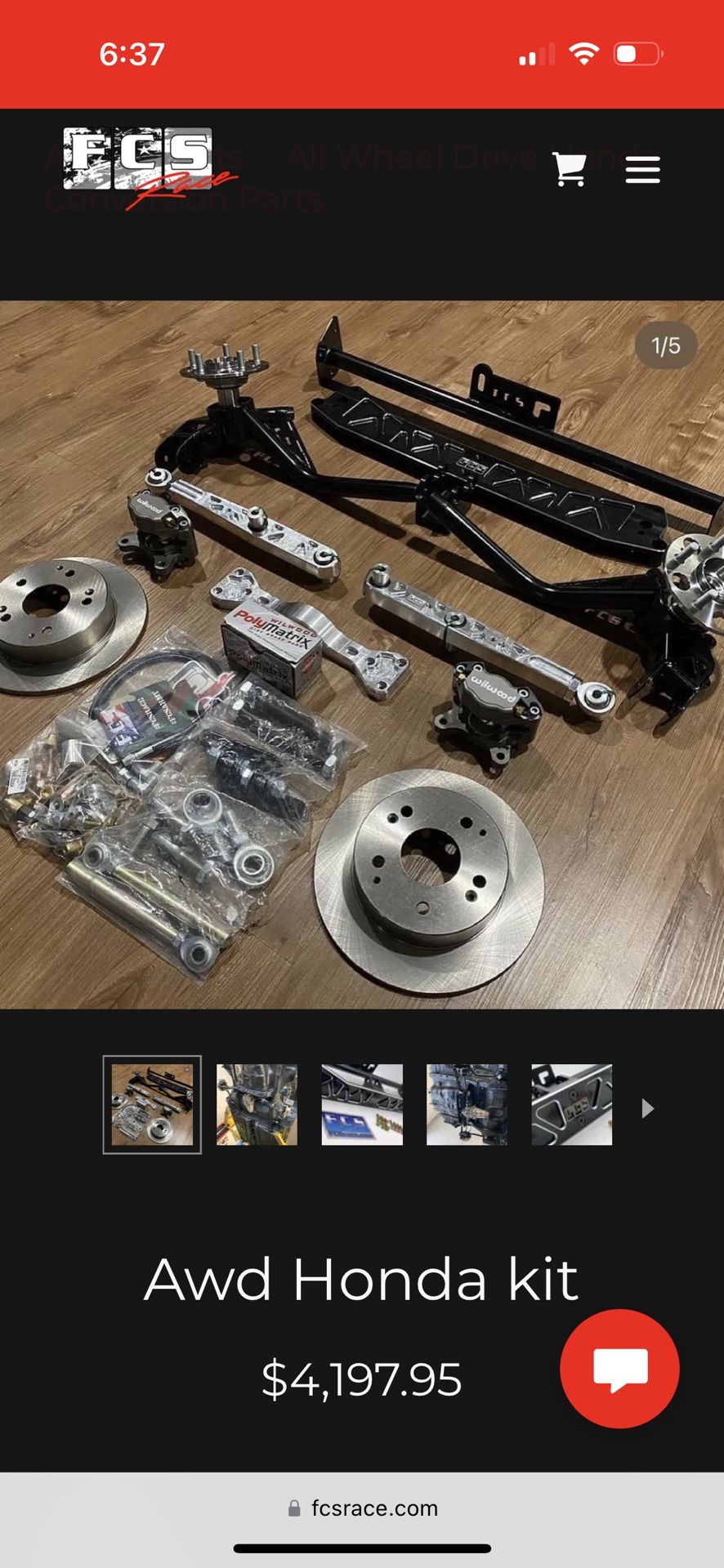 Fcs Race Awd Kit. 92-95 Civic 94-01 Integra