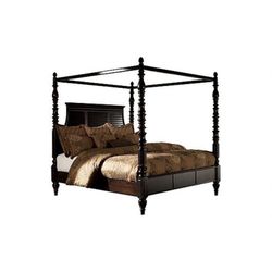 Key Town Poster Canopy Bedroom Set in Dark Brown Signature Design by Ashley 