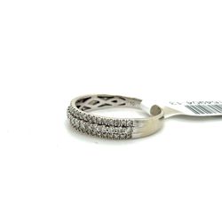 10kt White Gold 3 Rows Of Diamonds 2.20grams Size 8 164904 13