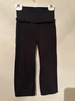 Black Ruffle Waist Flare Leggings