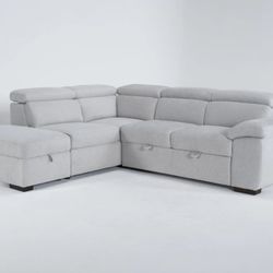 3 Piece Convertible Futon Sleeper L-Shaped Sectional