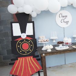 Wooden Train Cut Out with Light