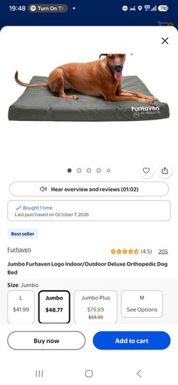 Brand New Jumbo Furhaven Logo Indoor/Outdoor Deluxe Orthopedic Dog

Bed
