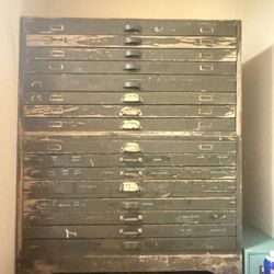 Antique Map Filing Cabinet 