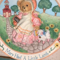 Cherished Teddies New  Mary Had A Little Lamb 6 1/2” Plate 