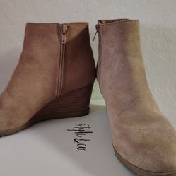 Tan Wedge Boots