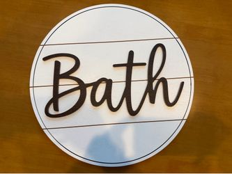 Home Decor - Black and White Bath Sign