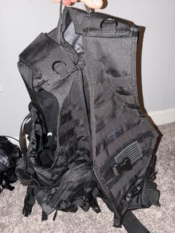 Black Tactical Vest with MOLLE System