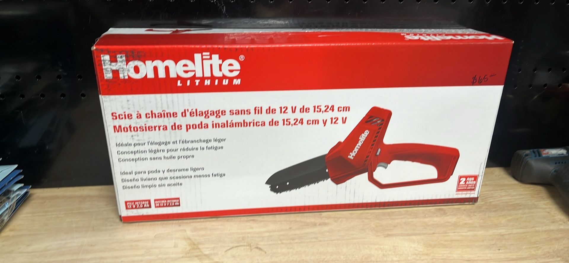 Homelite 12V Lithium 6 in. Battery Pruning Mini Chainsaw with Internal 2.5 Ah Battery and Charger