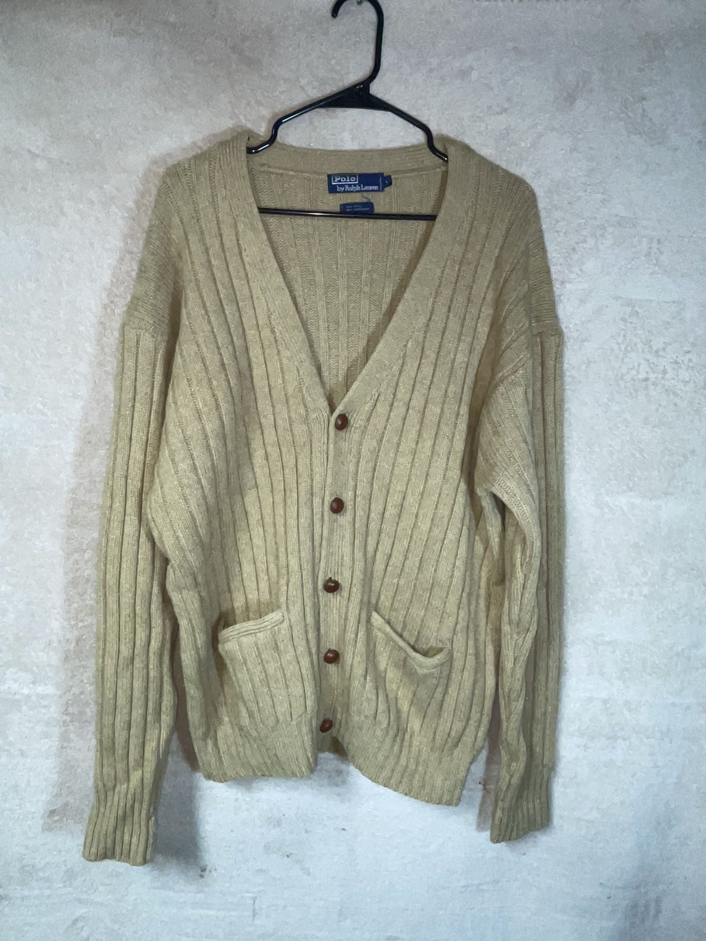 VTG 90’s Polo Ralph Lauren Knitted Camelhair Cardigan 