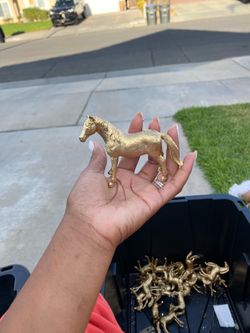 Gold Painted Horse Figurine