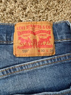 Levi's 559 Relaxed Straight Fit Denim Jeans Size 30x34 Baggy Blue