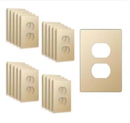 1-Gang Gold Duplex Outlet Plastic Screwless Wall Plate (20-Pack)