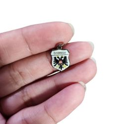 Vintage Osterreich Sterling 800 Silver Charms Bracelet Worldwide Travel Shields