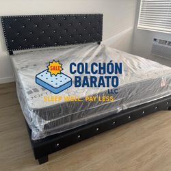 NEW MATTRESS KING SIZE PLUSH WITH BOX SPRING 