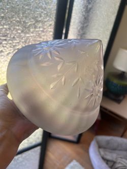 Antique Art Deco Cut Frosted Glass Light Shade