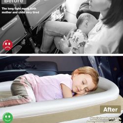 Toddler Travel Bed for Train Airplane Car Come With Pump Too