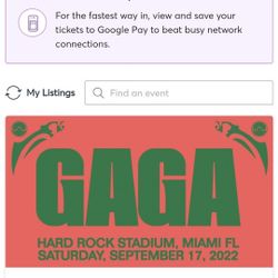 Lady Gaga 2 Tickets Miami
