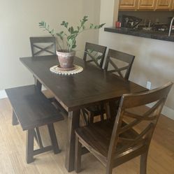 6 Person Dining Room Table With Bench 