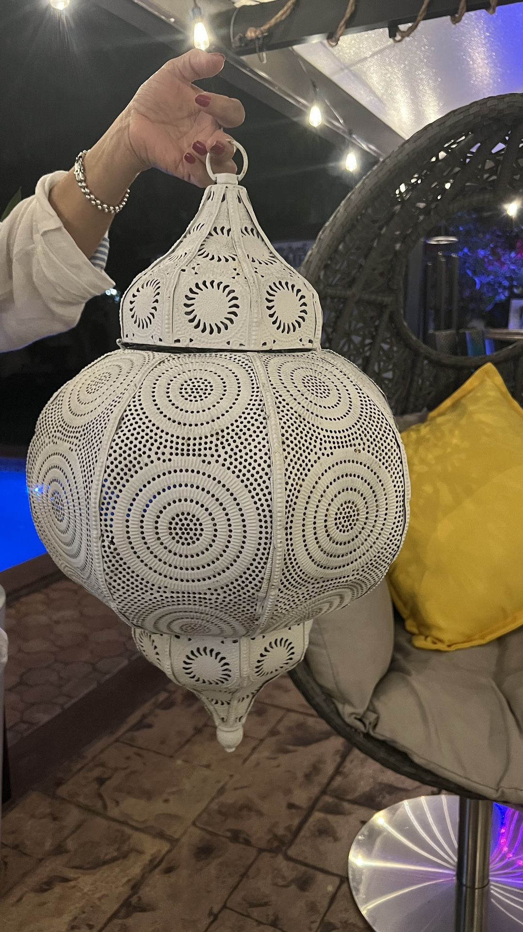 Lámpara Marruecos Grande Blanca