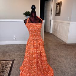 Long Ankara African Print Dress 