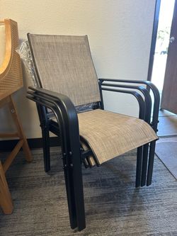 New Set of 3 Outdoor Stackable Patio Chairs