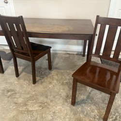 Solid Wood Dinning Table And 2chairs