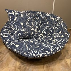 World Market Papasan Chair, Cushion And Throw Pillow