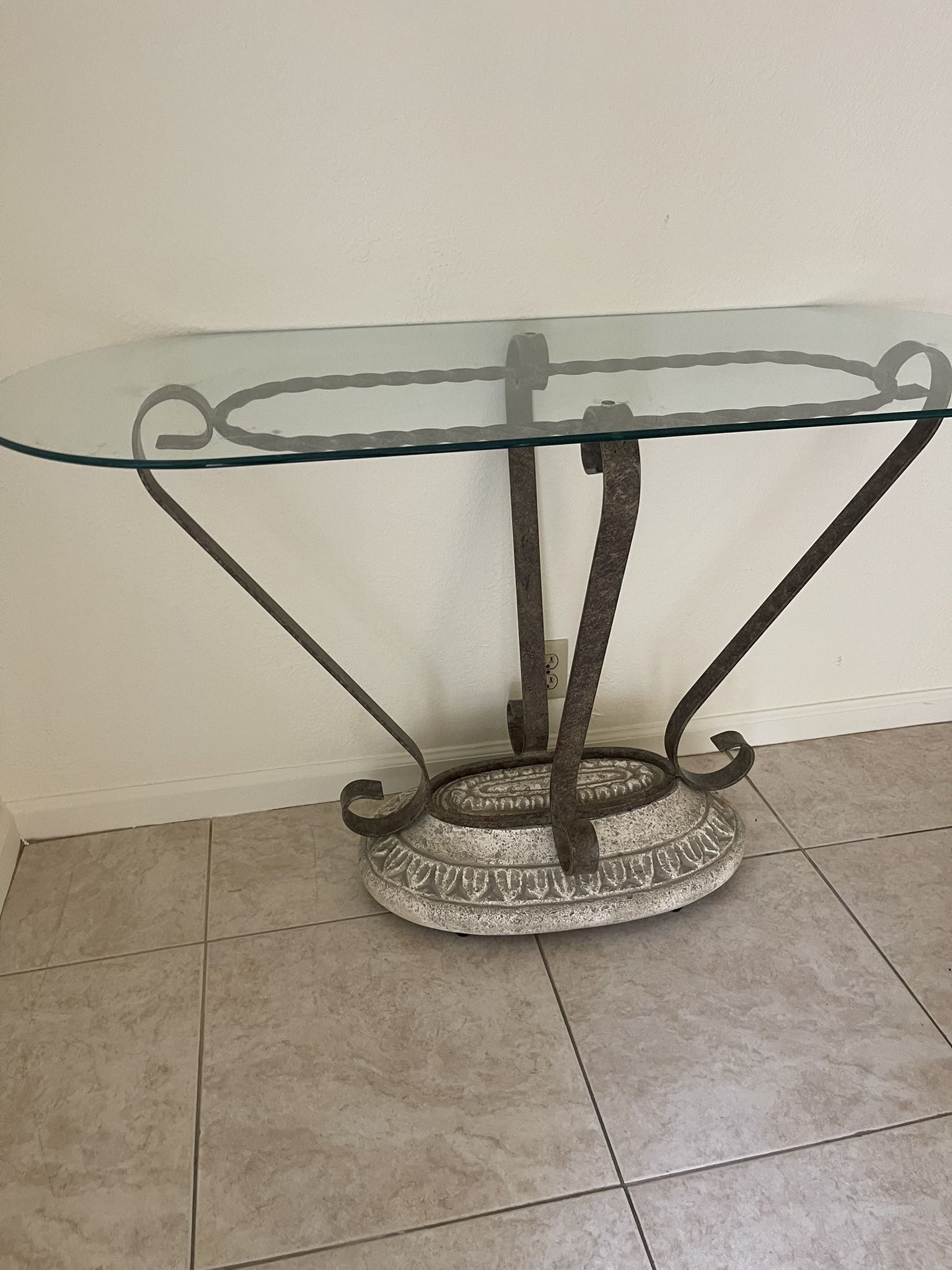 Vintage Glass Console Table - $20