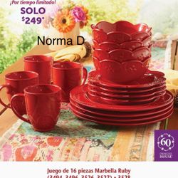Vajilla Ruby De 16 Piezas Nuevas En Sus Cajas 🌺 Princess House 🌺