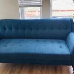 Blue Modern Sofa Couch Loveseat
