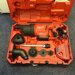 Milwaukee 2572B-21 M12 12V Airsnake Drain Cleaning Air Gun Kit w/ Attachments