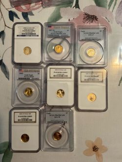 AMERICAN EAGLE 1/10oz GOLD graded slabs-assorted years