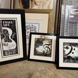 Framed Music Art - 18”x18” And 18”x30”