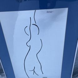 Female Nude Outline On Foil Signed And Numbered