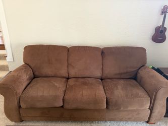 Brown Microfiber 3-Seat Sofa