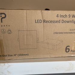 4" Square Canless LED Recessed Light Fixture - Gold, 6 Pack