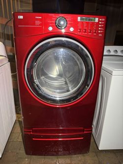 LG Dryer Red Electric  7.3 Cu.Capacity With Pedestal 