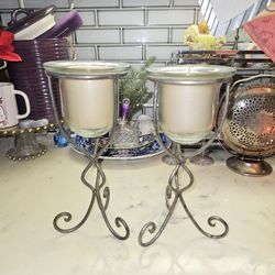 NEW CANDLES WITH METAL STANDS