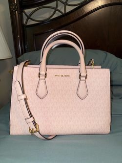 Michael Kors pink saffiano signature satchel with crossbody strap