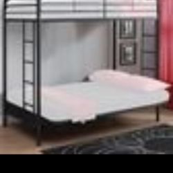 Loft bed with futon or full size mattress below