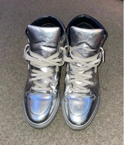 Metallic Silver High-Top Balenciagas